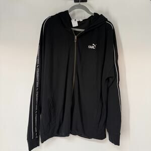 Puma x Karl Lagerfeld Hoodie Men Large Black Taped Logo Sleeve Zip Up Streetwear